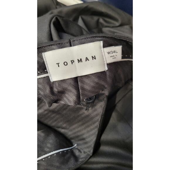 Topman Wide Leg Smart Pants in Black Size 34 L - Picture 5 of 8